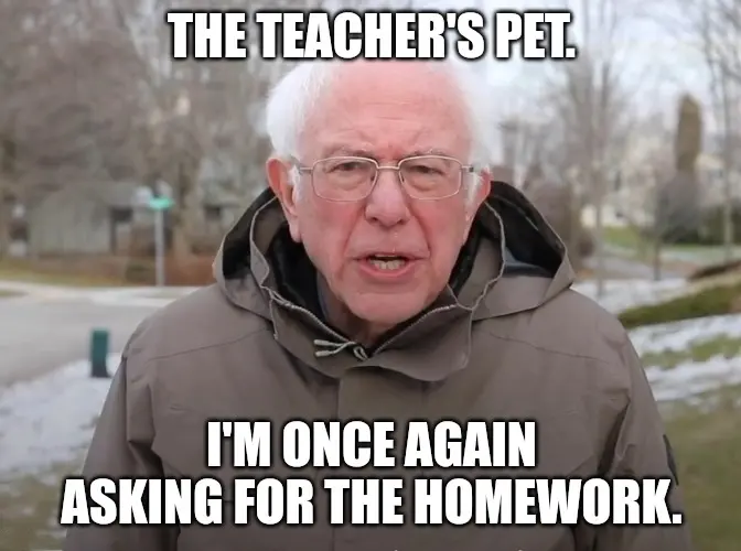 Bernie sander meme teacher