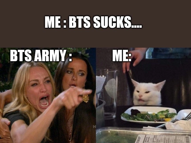 woman yelling at cat meme generator meme bts